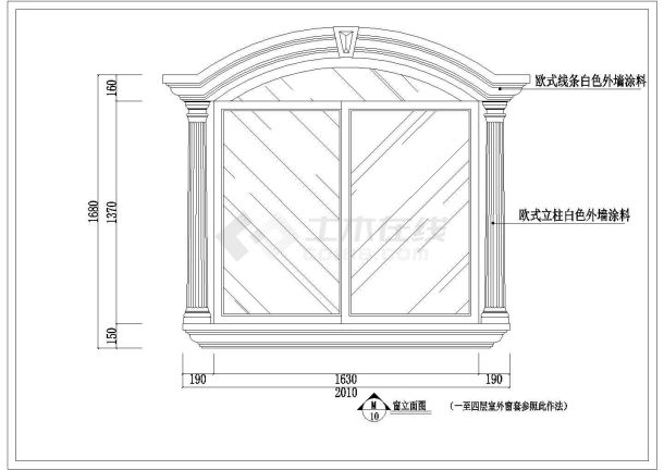 某建筑门窗柱施工设计平立面CAD图纸-图二