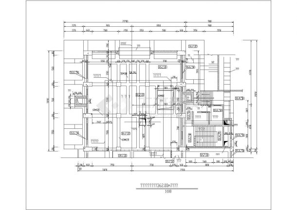【武汉市】某地区发电厂房安装间结构图-图一