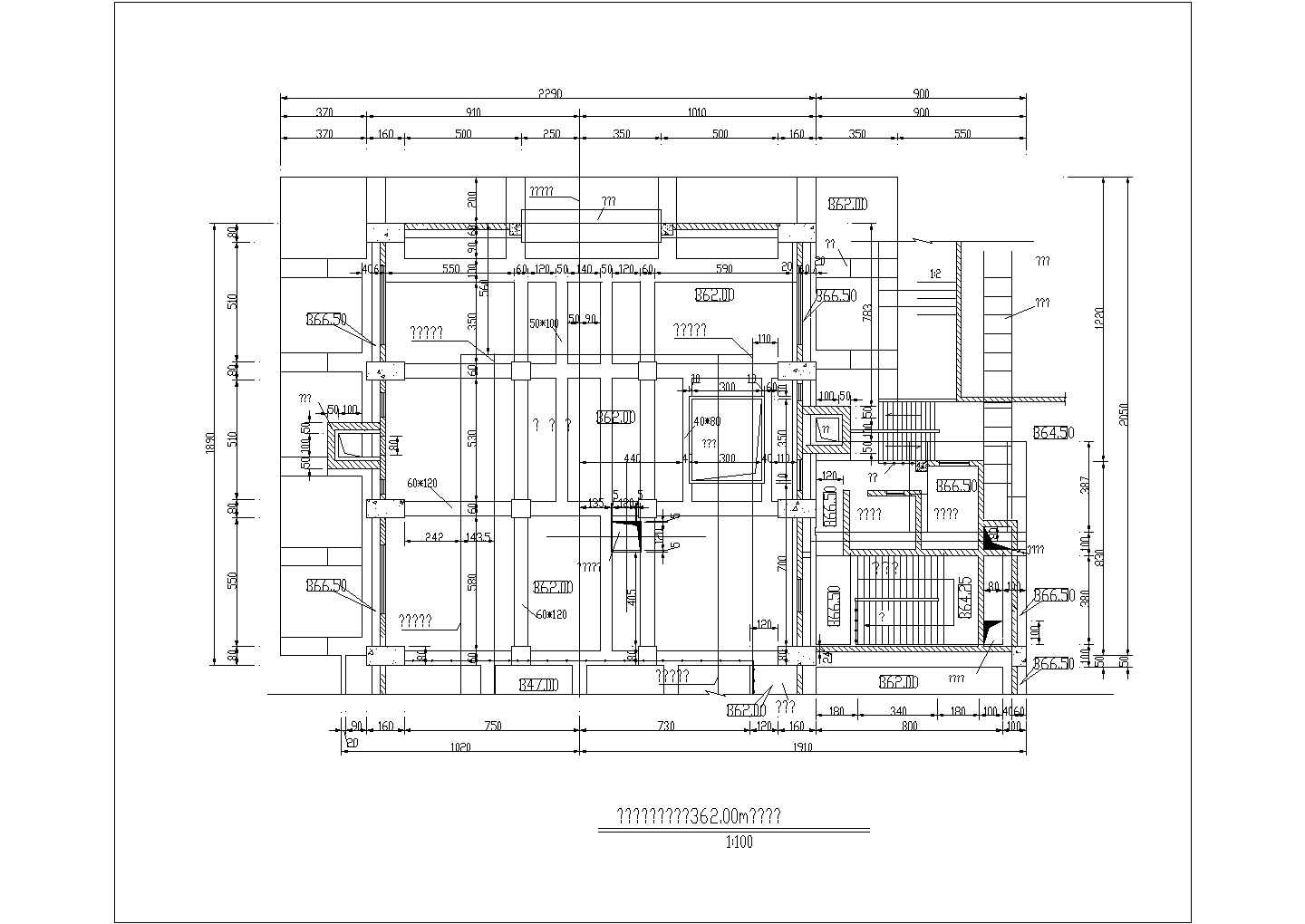 【武汉市】某地区发电厂房安装间结构图