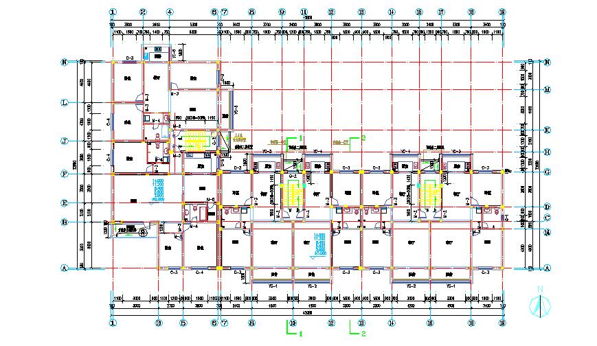 某建筑六栋楼的设计方案平面CAD图纸
