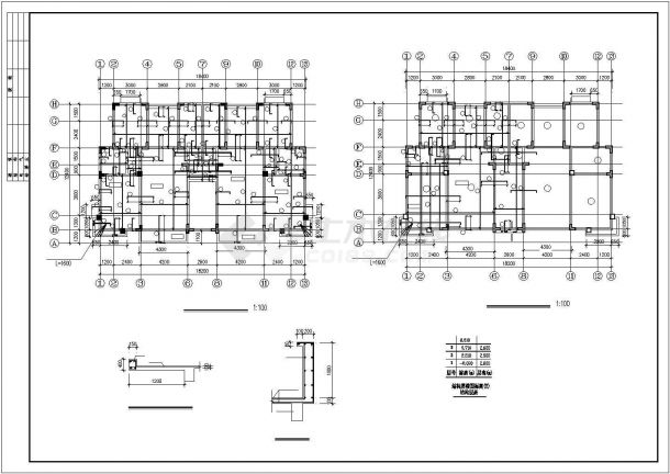 三层异形框架柱结构住宅楼设计图-图二