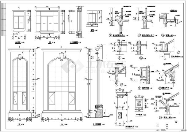 别墅建筑施工图（含设计说明和门窗表）-图二