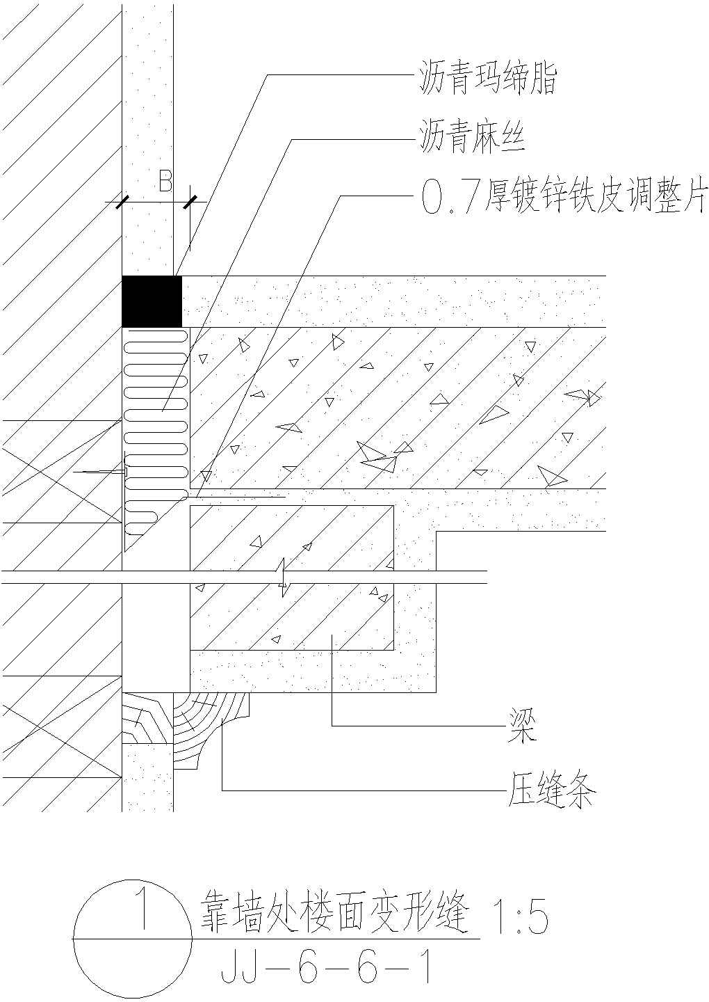 地下室楼面变形缝节点详CAD图纸