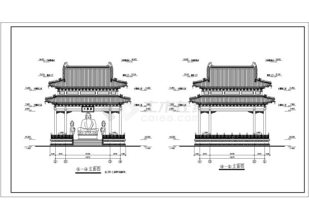 某地小型万佛亭的详细建筑设计施工图-图一