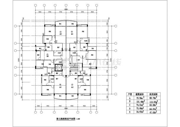 某城市柏涛雅苑住宅建筑设计CAD图纸-图一