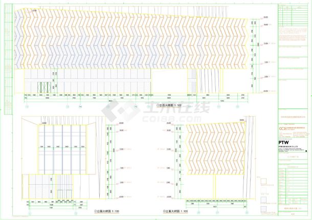 红土创新广场-建施-裙房立面放大CAD图-图二