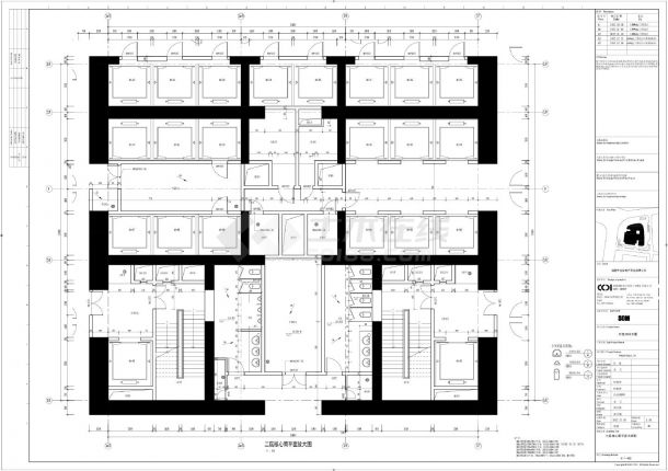 升龙环球大厦-建施-核心筒平面大样CAD图-图二