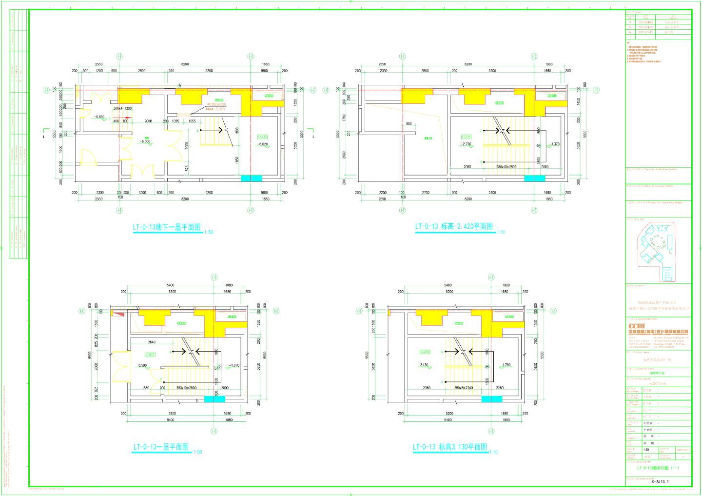 水湾壹玖柒玖广场裙房地下室-LT-0-13楼梯详图CAD图
