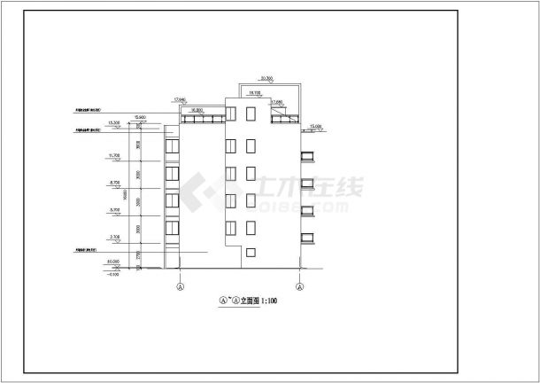 某省多层住宅F建施工建筑CAD图纸-图二