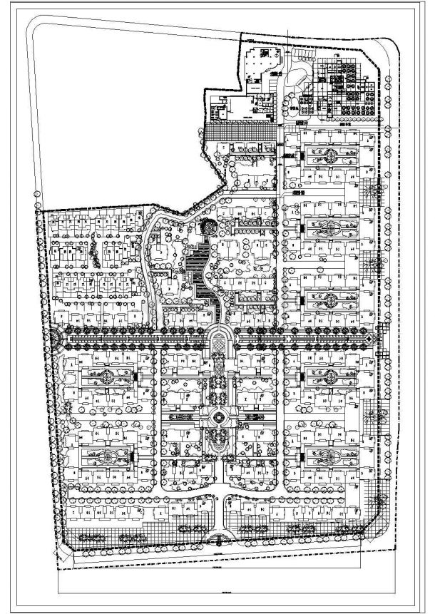 某住宅小区建筑规划设计总平面图纸（共一张）-图一