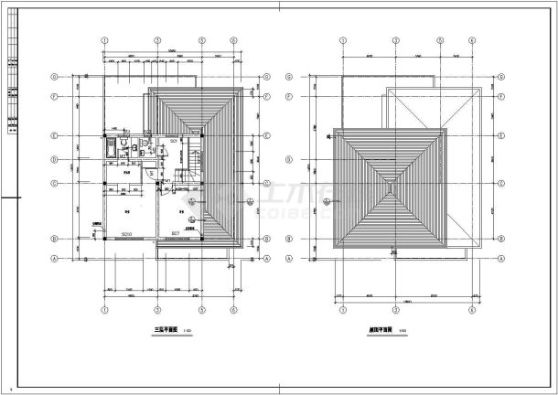 某地两套别墅建筑cad施工图-图二