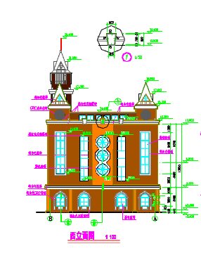 某地大型教堂的详细建筑设计施工图_图1
