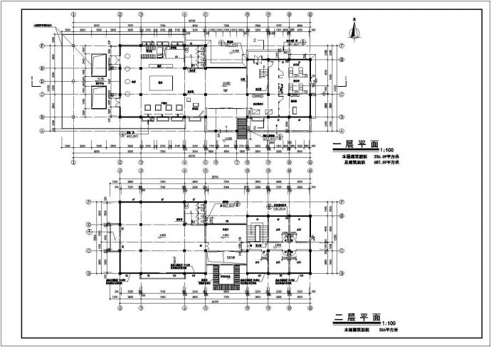 某市某小型的会所建筑设计CAD平面立面图_图1