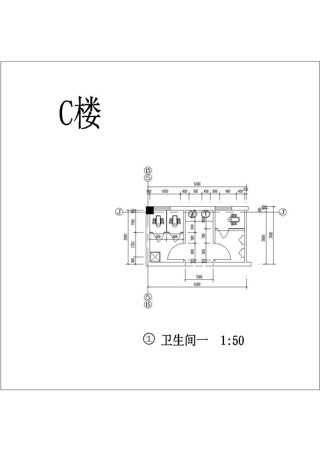 南昌凤凰城二期商业街C楼详细建筑施工图