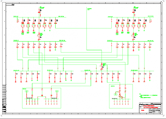 某地1000MW机组脱硫区电气主接线图CAD图纸_图1