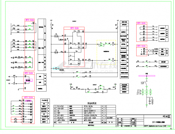 某地大型住宅小区变配电系统工程全套电气CAD图纸-图二