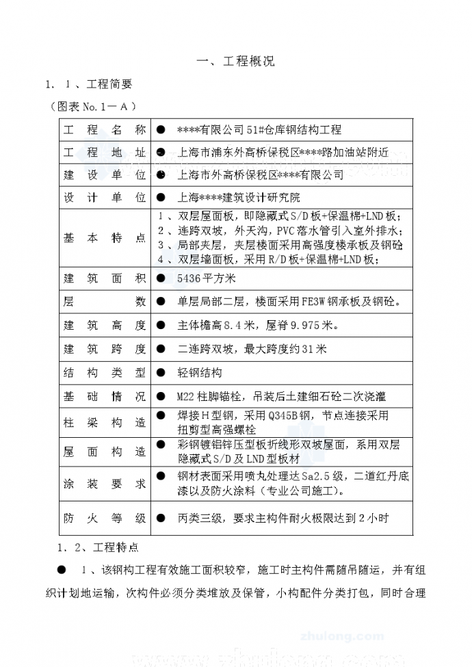 上海某仓库钢结构工程施工方案_图1