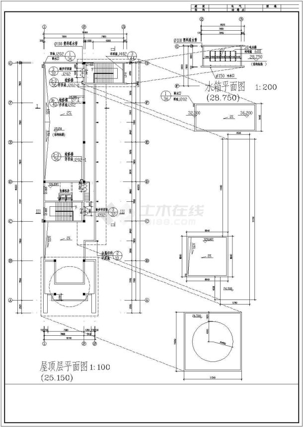 某地八层公安局办公楼建筑CAD施工图纸（含设计说明）-图一