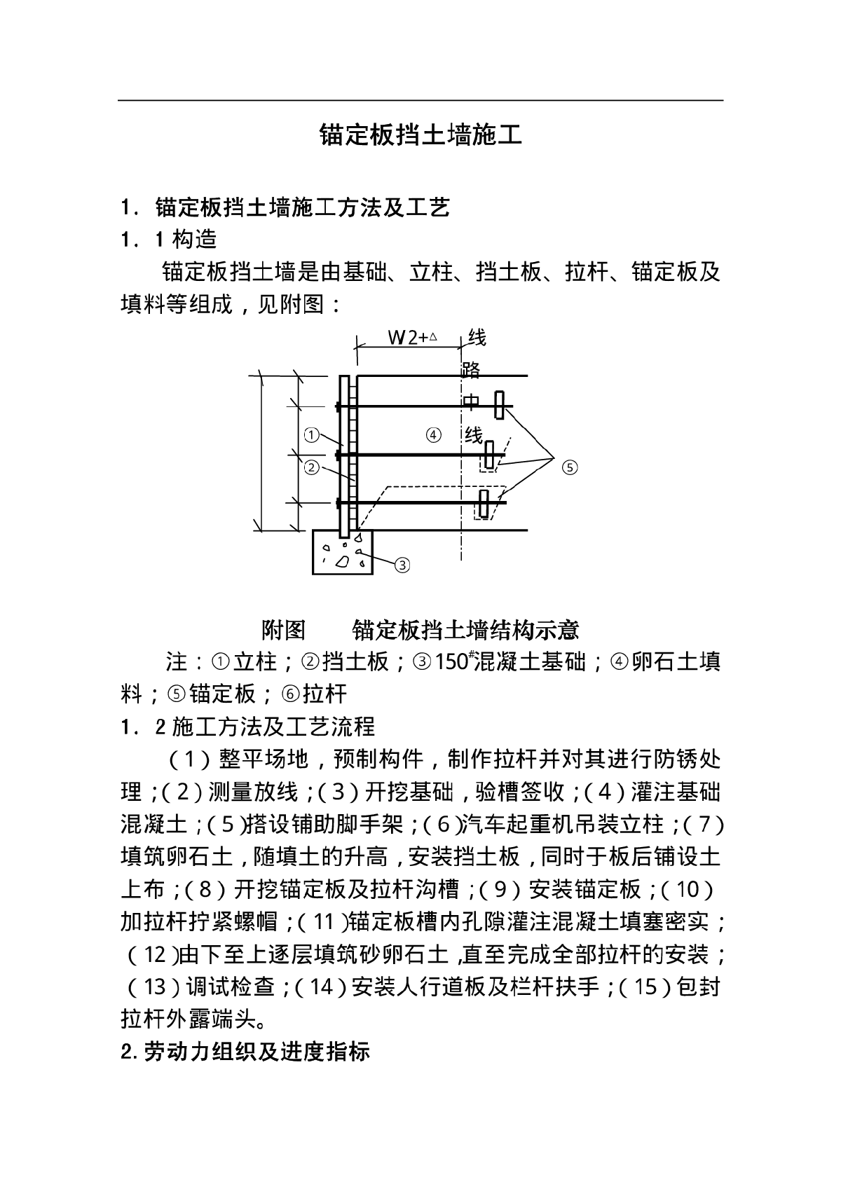 隧道各种施工方案方法（新建铁路工程锚定板挡土墙）-图一