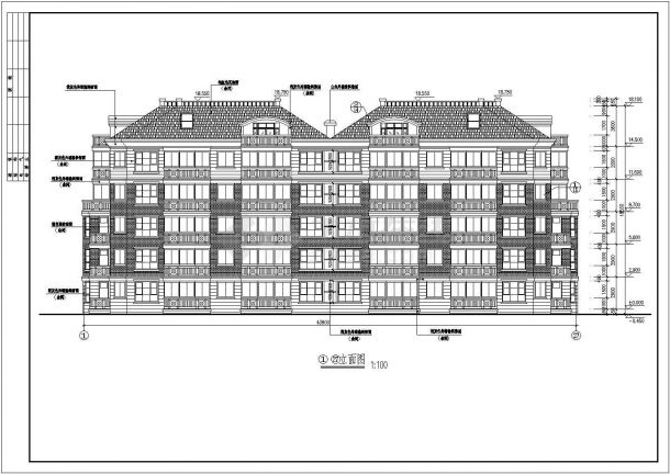 【繁昌】县某住宅区1号楼详细建筑施工图-图一