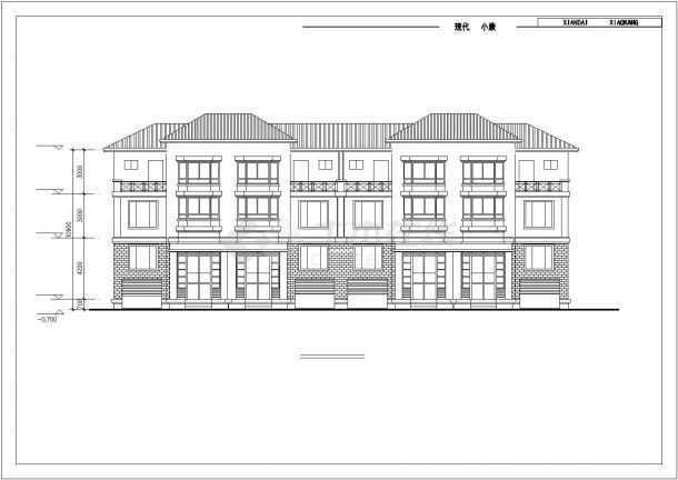 某小住宅方案建筑设计CAD图纸-图二