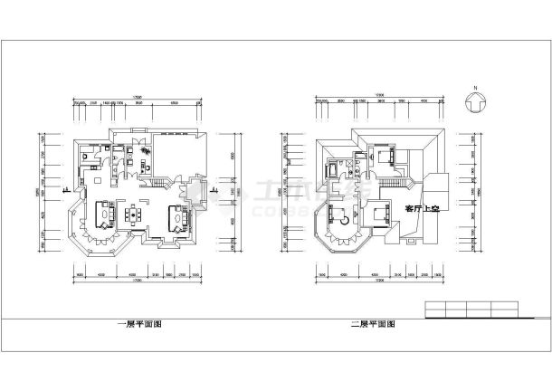 【福建】某地二层独栋别墅设计施工图-图二