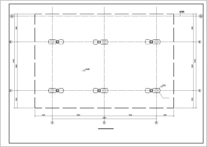 区域大型加油站双层网架结构CAD基础套图_图1
