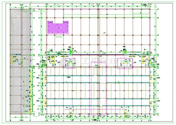 市区大型仓储物流建筑基础平面图-图一