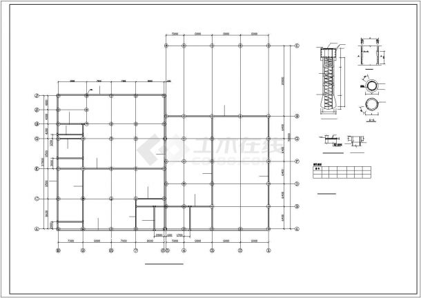 一钢框架汽车展厅CAD方案图-图二