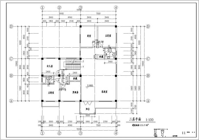 某3层别墅设计建筑CAD图纸_图1