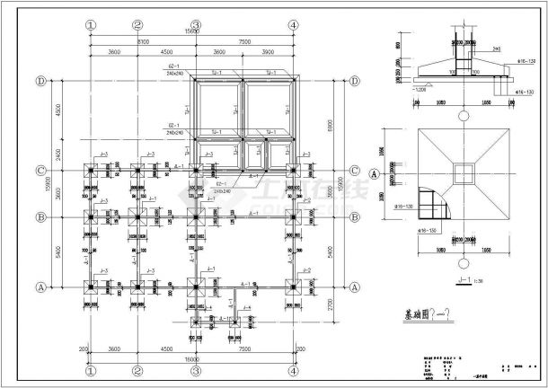 某3层别墅设计建筑CAD图纸-图二