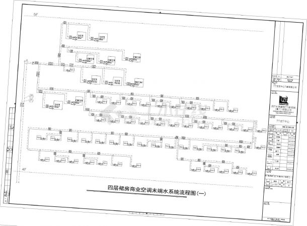 世贸中心四层暖通系统平面图-图一