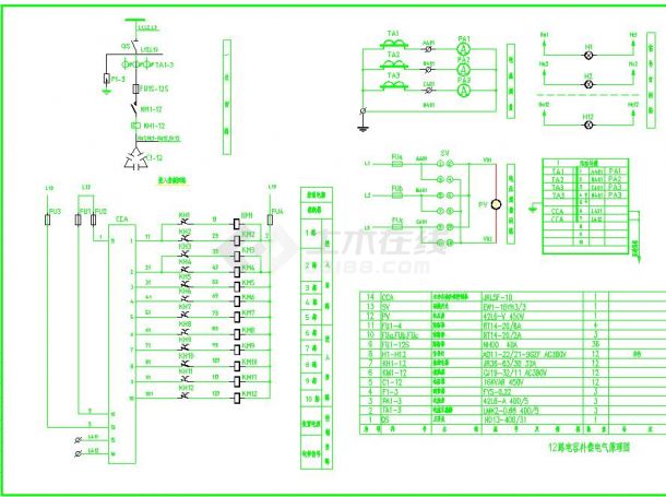 某工厂路电容补偿柜设计CAD原理图-图一