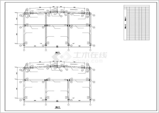 [湖北]钢结构厂房结构设计图（二层18米跨带夹层）-图二