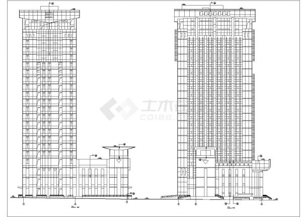 青岛市某大型银行建筑方案设计CAD布置图-图二
