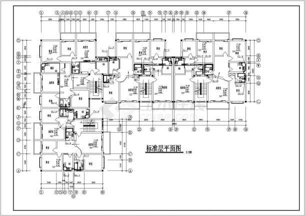 青岛市某七层综合业务楼水施工CAD布置图-图二