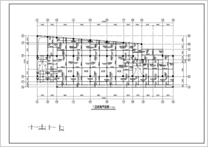 某4层框架结构幼儿园全套建筑结构图_图1