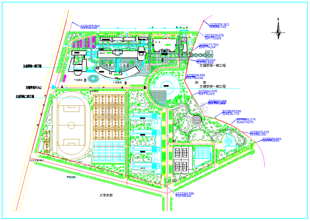 【黄石市】某大学总平面cad规划图-图一