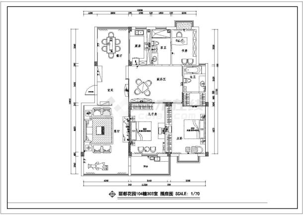 某地大型丽都花园详细建筑设计施工图-图二