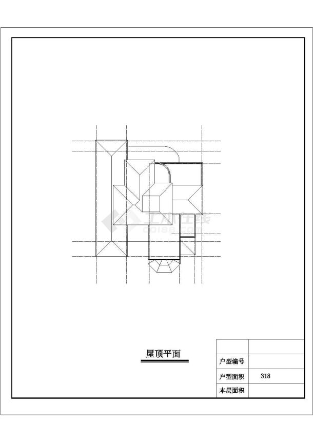 [方案]某三层北美风格独栋别墅建筑方案图（北入口、318平方米）-图一