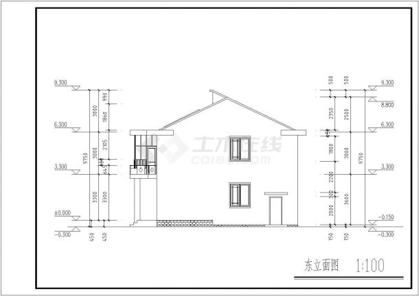 某地小型农民节能抗震住宅设计方案图-图二