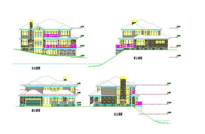 某地大型坡地独栋别墅方案设计详图_图1