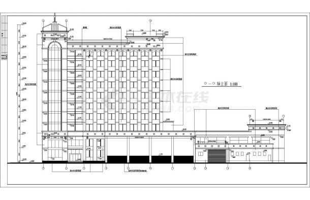 某区多层银行大楼建筑施工设计套CAD参考图-图一