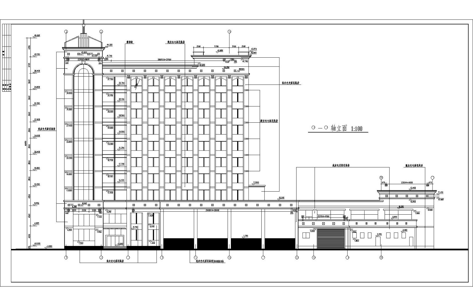 某区多层银行大楼建筑施工设计套CAD参考图