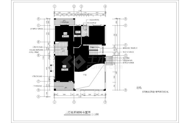 中天花园库区别墅样板间cad竣工图-图一