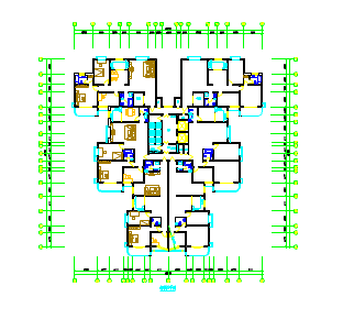 某地点式高层户型详细建筑设计图（共2张）-图一