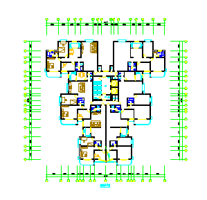 某地点式高层户型详细建筑设计图（共2张）-图二