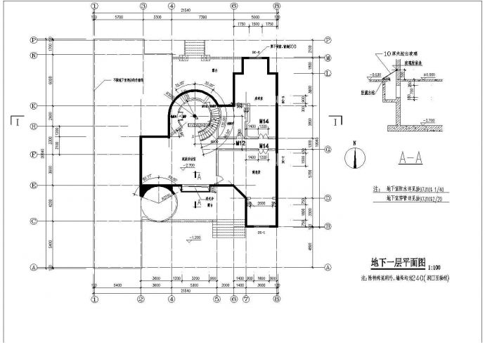 某地独立多层小别墅建筑设计cad方案图_图1