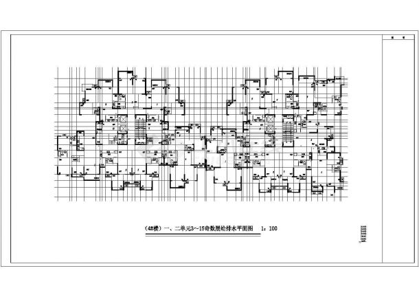 重庆市某大型住宅楼给排水CAD布置图-图二