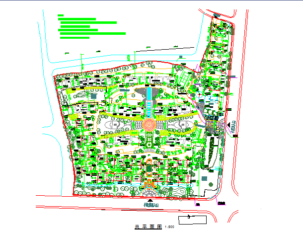 某高档住宅小区总平图（含设计说明）_图1